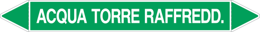 GLOBAL PACCO DA 10 ETICHETTE PER TUBAZIONI - ACQUA TORRE RAFFREDDAMENTO - Etichetta Autoadesiva Resistente