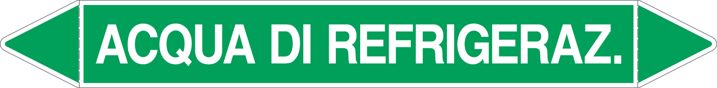 GLOBAL PACCO DA 10 ETICHETTE PER TUBAZIONI - ACQUA DI REFRIGERAZIONE - Etichetta Autoadesiva Resistente