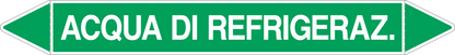 GLOBAL PACCO DA 10 ETICHETTE PER TUBAZIONI - ACQUA DI REFRIGERAZIONE - Etichetta Autoadesiva Resistente