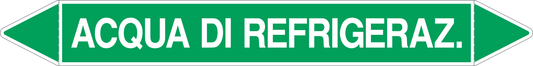 GLOBAL PACCO DA 10 ETICHETTE PER TUBAZIONI - ACQUA DI REFRIGERAZIONE - Etichetta Autoadesiva Resistente
