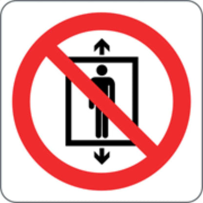 VIETATO UTILIZZARE IL MONTACARICHI - CARTELLO SEGNALETICO QUADRATO ISO 7010 - Adesivo Extra Resistente, Pannello in Forex, Pannello In Alluminio