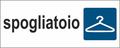 Spogliatoio con simbolo - CARTELLO SEGNALETICO UNI ISO 7010 in Adesivo Resistente, Pannello in Forex, Pannello In Alluminio
