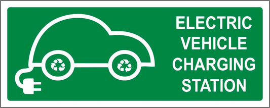 Eletric vehicle charging station - CARTELLO SEGNALETICO UNI ISO 7010 in Adesivo Resistente, Pannello in Forex, Pannello In Alluminio