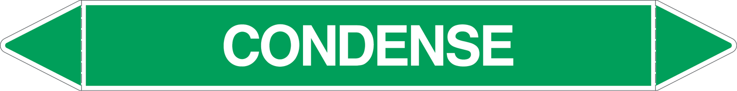 GLOBAL PACCO DA 10 ETICHETTE PER TUBAZIONI - CONDENSE - Etichetta Autoadesiva Resistente