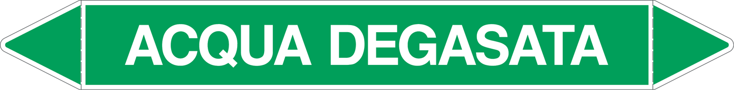 GLOBAL PACCO DA 10 ETICHETTE PER TUBAZIONI - ACQUA DEGASATA - Etichetta Autoadesiva Resistente