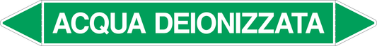 GLOBAL PACCO DA 10 ETICHETTE PER TUBAZIONI - ACQUA DEIONIZZATA - Etichetta Autoadesiva Resistente