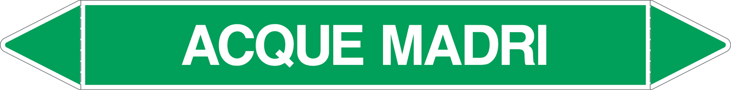 GLOBAL PACCO DA 10 ETICHETTE PER TUBAZIONI - ACQUE MADRI - Etichetta Autoadesiva Resistente