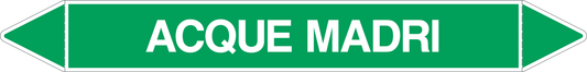 GLOBAL PACCO DA 10 ETICHETTE PER TUBAZIONI - ACQUE MADRI - Etichetta Autoadesiva Resistente