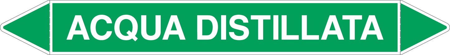 GLOBAL PACCO DA 10 ETICHETTE PER TUBAZIONI - ACQUA DISTILLATA - Etichetta Autoadesiva Resistente