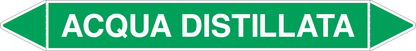 GLOBAL PACCO DA 10 ETICHETTE PER TUBAZIONI - ACQUA DISTILLATA - Etichetta Autoadesiva Resistente