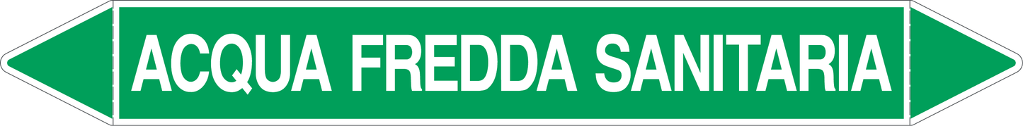 GLOBAL PACCO DA 10 ETICHETTE PER TUBAZIONI - ACQUA FREDDA SANITARIA - Etichetta Autoadesiva Resistente