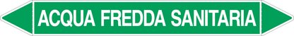 GLOBAL PACCO DA 10 ETICHETTE PER TUBAZIONI - ACQUA FREDDA SANITARIA - Etichetta Autoadesiva Resistente