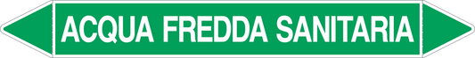 GLOBAL PACCO DA 10 ETICHETTE PER TUBAZIONI - ACQUA FREDDA SANITARIA - Etichetta Autoadesiva Resistente