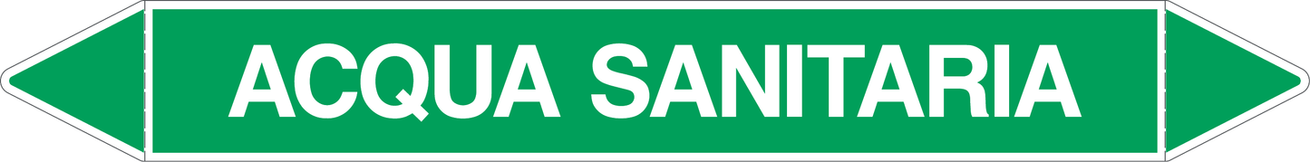 GLOBAL PACCO DA 10 ETICHETTE PER TUBAZIONI - ACQUA SANITARIA - Etichetta Autoadesiva Resistente