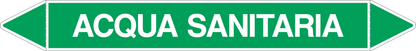 GLOBAL PACCO DA 10 ETICHETTE PER TUBAZIONI - ACQUA SANITARIA - Etichetta Autoadesiva Resistente