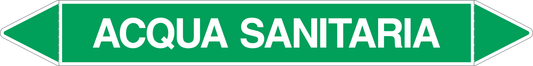 GLOBAL PACCO DA 10 ETICHETTE PER TUBAZIONI - ACQUA SANITARIA - Etichetta Autoadesiva Resistente