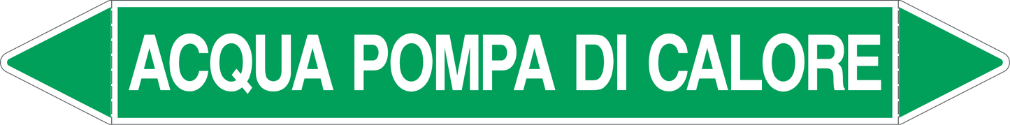 GLOBAL PACCO DA 10 ETICHETTE PER TUBAZIONI - ACQUA POMPA DI CALORE - Etichetta Autoadesiva Resistente