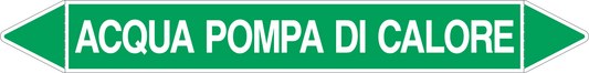 GLOBAL PACCO DA 10 ETICHETTE PER TUBAZIONI - ACQUA POMPA DI CALORE - Etichetta Autoadesiva Resistente