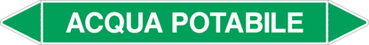 GLOBAL PACCO DA 10 ETICHETTE PER TUBAZIONI - ACQUA POTABILE - Etichetta Autoadesiva Resistente