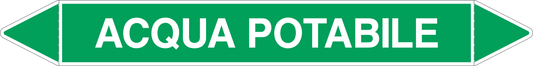 GLOBAL PACCO DA 10 ETICHETTE PER TUBAZIONI - ACQUA POTABILE - Etichetta Autoadesiva Resistente