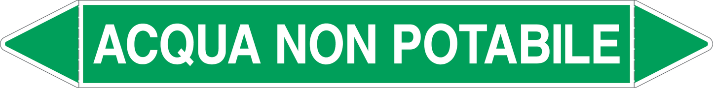 GLOBAL PACCO DA 10 ETICHETTE PER TUBAZIONI - ACQUA NON POTABILE - Etichetta Autoadesiva Resistente