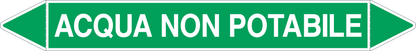 GLOBAL PACCO DA 10 ETICHETTE PER TUBAZIONI - ACQUA NON POTABILE - Etichetta Autoadesiva Resistente
