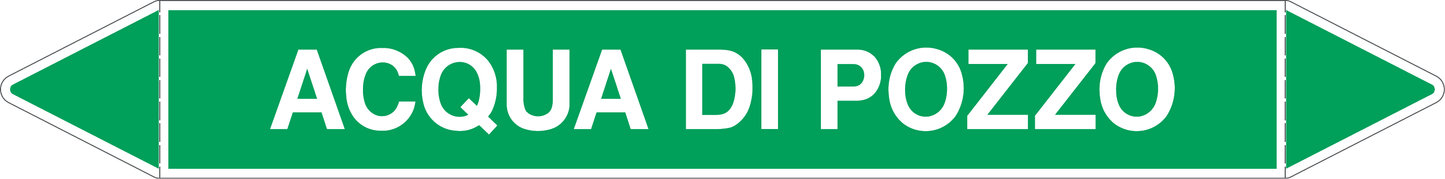 GLOBAL PACCO DA 10 ETICHETTE PER TUBAZIONI - ACQUA DI POZZO - Etichetta Autoadesiva Resistente