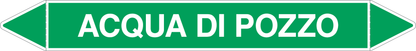 GLOBAL PACCO DA 10 ETICHETTE PER TUBAZIONI - ACQUA DI POZZO - Etichetta Autoadesiva Resistente