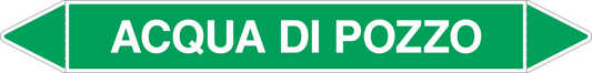 GLOBAL PACCO DA 10 ETICHETTE PER TUBAZIONI - ACQUA DI POZZO - Etichetta Autoadesiva Resistente