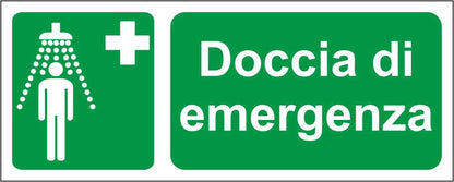 DOCCIA DI EMERGENZA - CARTELLO SEGNALETICO UNI ISO 7010 in Adesivo Resistente, Pannello in Forex, Pannello In Alluminio