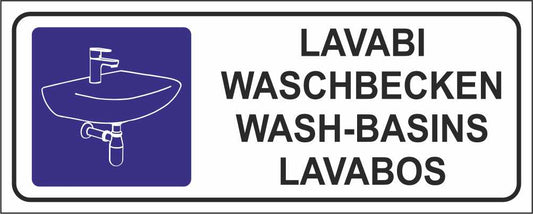 Lavabi - CARTELLO SEGNALETICO UNI ISO 7010 in Adesivo Resistente, Pannello in Forex, Pannello In Alluminio