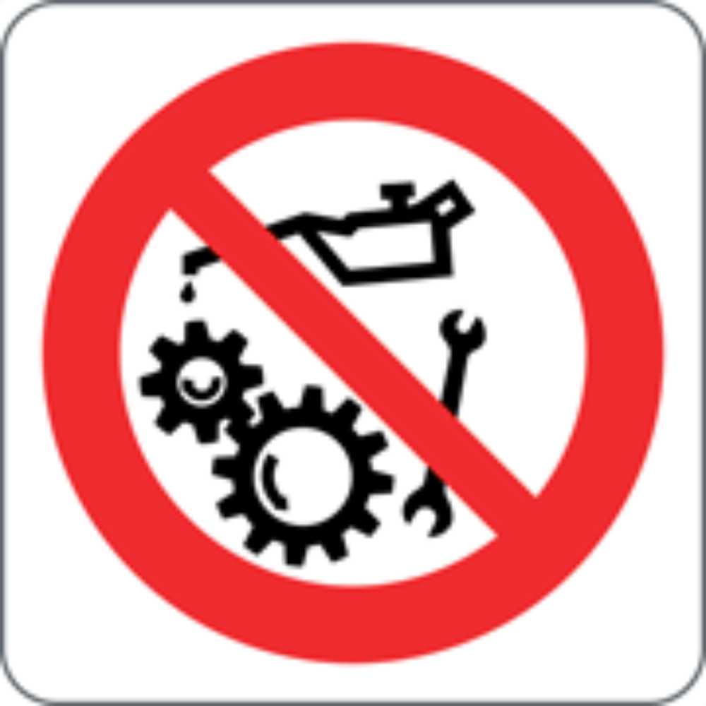 VIETATO RIPARARE, REGISTRARE, OLIARE CON ORGANI IN MOTO - CARTELLO SEGNALETICO QUADRATO ISO 7010 - Adesivo Extra Resistente, Pannello in Forex, Pannello In Alluminio