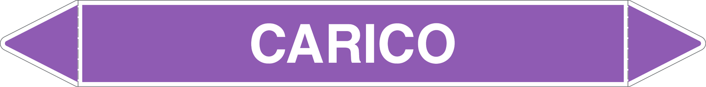 GLOBAL PACCO DA 10 ETICHETTE PER TUBAZIONI - CARICO - Etichetta Autoadesiva Resistente