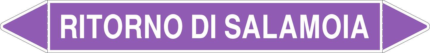 GLOBAL PACCO DA 10 ETICHETTE PER TUBAZIONI - RITORNO DI SALAMOIA - Etichetta Autoadesiva Resistente