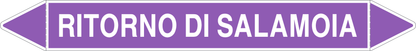 GLOBAL PACCO DA 10 ETICHETTE PER TUBAZIONI - RITORNO DI SALAMOIA - Etichetta Autoadesiva Resistente