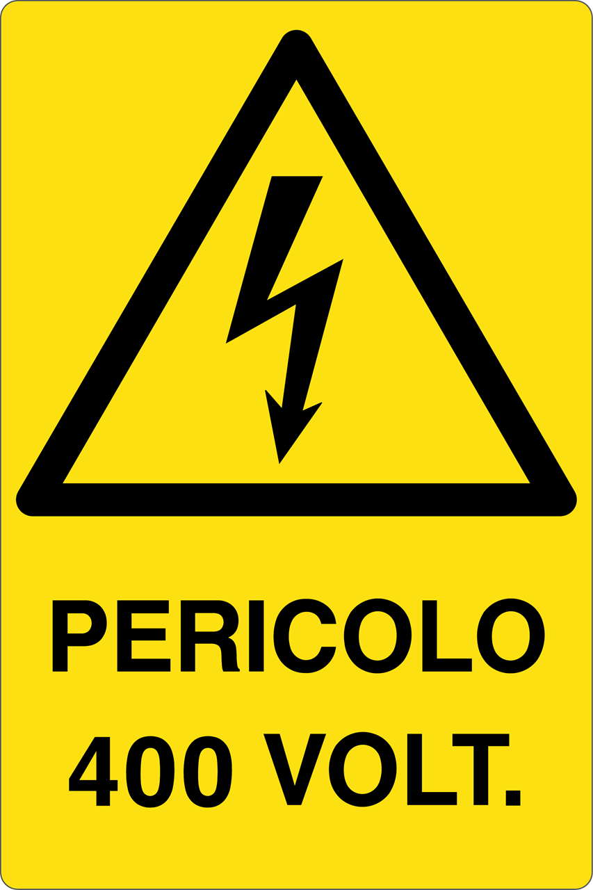 GLOBAL CARTELLO SEGNALETICO - PERICOLO 400 VOLT - Adesivo Resistente, Pannello in Forex, Pannello In Alluminio