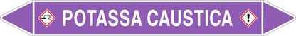 GLOBAL PACCO DA 10 ETICHETTE PER TUBAZIONI - POTASSA CAUSTICA - Etichetta Autoadesiva Resistente