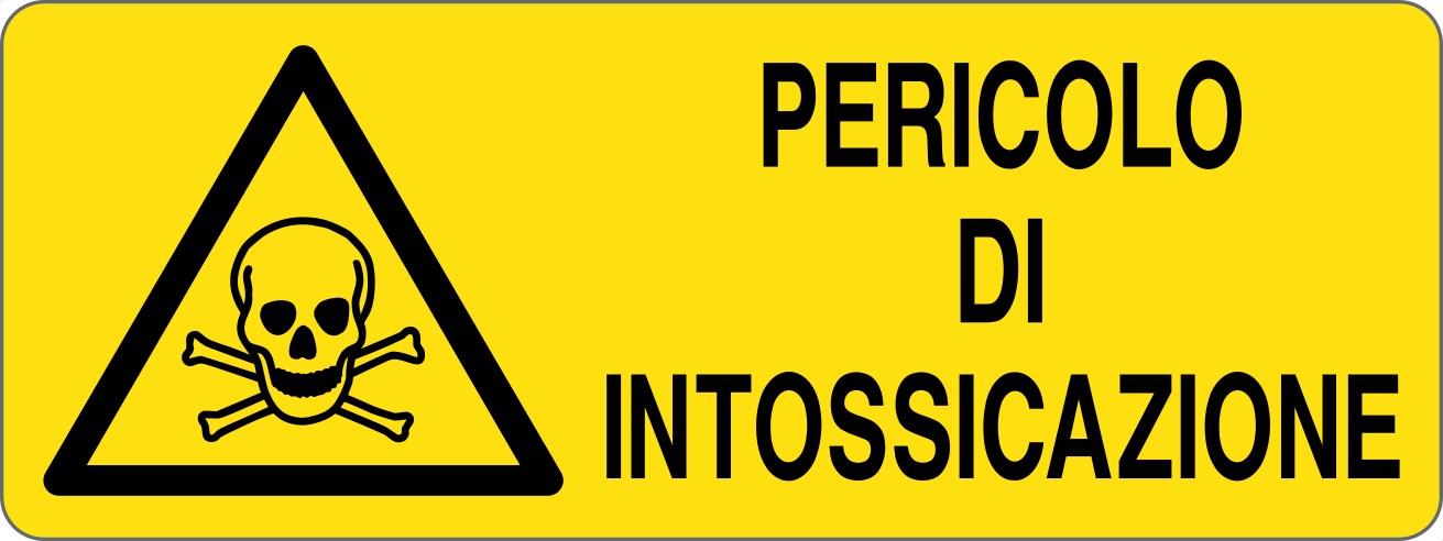 PERICOLO DI INTOSSICAZIONE - CARTELLO SEGNALETICO UNI ISO 7010 in Adesivo, Pannello in Forex, Pannello In Alluminio