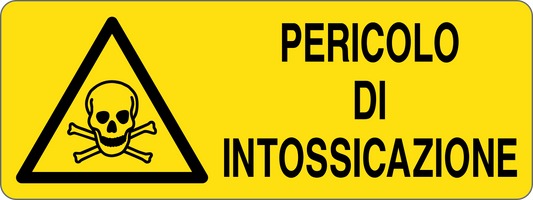 PERICOLO DI INTOSSICAZIONE - CARTELLO SEGNALETICO UNI ISO 7010 in Adesivo, Pannello in Forex, Pannello In Alluminio