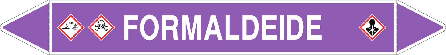 GLOBAL PACCO DA 10 ETICHETTE PER TUBAZIONI - FORMALDEIDE - Etichetta Autoadesiva Resistente