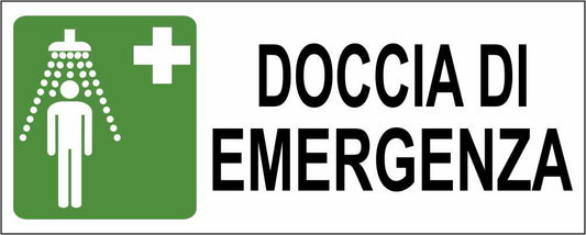 DOCCIA DI EMERGENZA mod 2 - CARTELLO SEGNALETICO UNI ISO 7010 in Adesivo Resistente, Pannello in Forex, Pannello In Alluminio