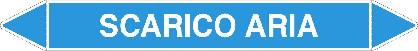 GLOBAL PACCO DA 10 ETICHETTE PER TUBAZIONI - SCARICO ARIA - Etichetta Autoadesiva Resistente