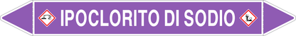 GLOBAL PACCO DA 10 ETICHETTE PER TUBAZIONI - IPOCLORITO DI SODIO - Etichetta Autoadesiva Resistente