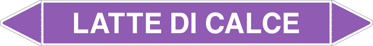 GLOBAL PACCO DA 10 ETICHETTE PER TUBAZIONI - LATTE DI CALCE - Etichetta Autoadesiva Resistente