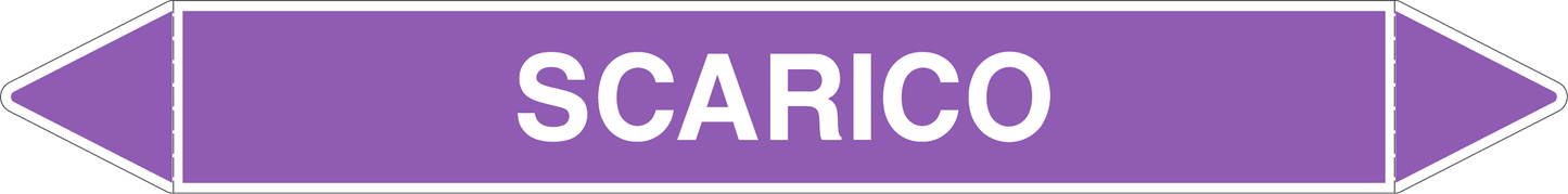 GLOBAL PACCO DA 10 ETICHETTE PER TUBAZIONI - SCARICO - Etichetta Autoadesiva Resistente