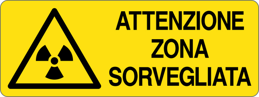 ATTENZIONE ZONA SORVEGLIATA - CARTELLO SEGNALETICO UNI ISO 7010 in Adesivo, Pannello in Forex, Pannello In Alluminio