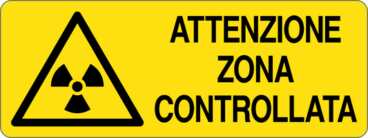 ATTENZIONE ZONA CONTROLLATA - CARTELLO SEGNALETICO UNI ISO 7010 in Adesivo, Pannello in Forex, Pannello In Alluminio