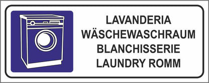 Lavanderia - CARTELLO SEGNALETICO UNI ISO 7010 in Adesivo Resistente, Pannello in Forex, Pannello In Alluminio