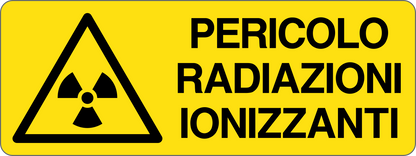 PERICOLO RADIAZIONI IONIZZANTI - CARTELLO SEGNALETICO UNI ISO 7010 in Adesivo, Pannello in Forex, Pannello In Alluminio