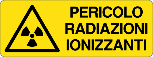 PERICOLO RADIAZIONI IONIZZANTI - CARTELLO SEGNALETICO UNI ISO 7010 in Adesivo, Pannello in Forex, Pannello In Alluminio